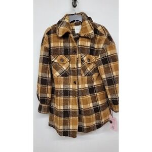 Avec Les Filles Plaid Faux Shearling Trucker Shacket